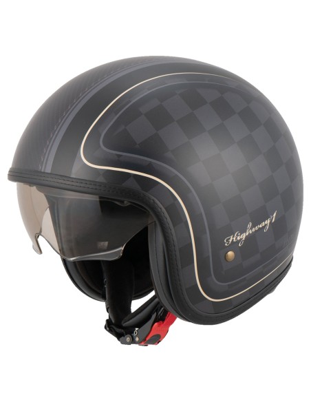 CASCO CUSTOM HIGHWAY 1 NEGRO MATE HOMOLOGADO para Cascos Jet