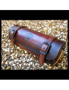 RULO PORTAHERRAMIENTAS PIEL MARRÓN OSCURO LOGO