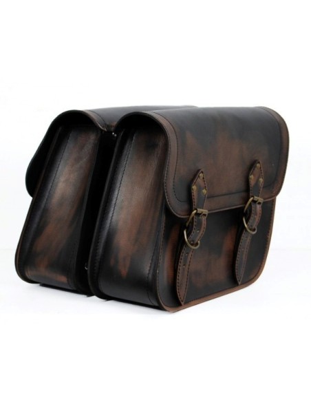 ALFORJAS PIEL APACHE VINTAGE MARRÓN UNIVERSAL