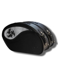 ALFORJAS RIGIDAS PIEL VENDETTA TRIBAL ASPAS PARA SOFTAIL FAT BOY SPECIALH.D