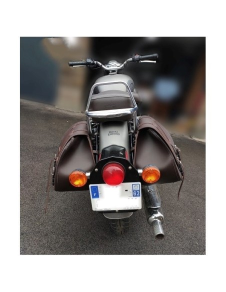 ALFORJAS BANDO BÁSICA MARRÓN CHOCOLATE PARA ROYAL ENFIELD CLASSIC 2021