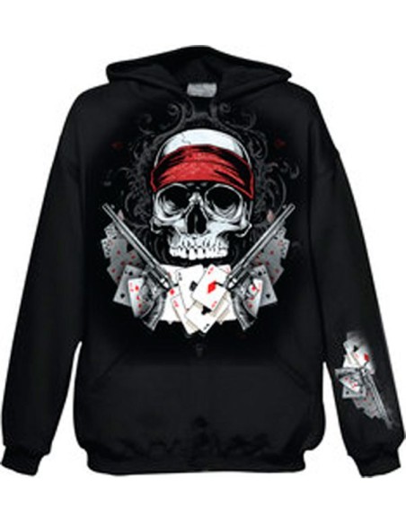 SUDADERA C/CAPUCHA HOODIE GUN SKULL