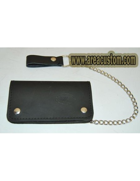 CARTERA BIKER PIEL 9X17 CON CADENA PARA CINTURÓN