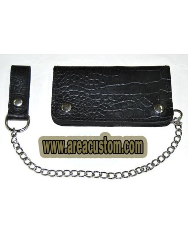 CARTERA COCO 17X9 NEGRA PIEL ENVEJECIDA CON CADENA PARA CINTURÓN CARTERA COCO 17X9 NEGRA PIEL ENVEJECIDA CON CADENA PARA CINTURÓN