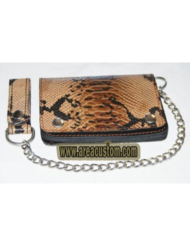 CARTERA PITON 17X9 PIEL ENVEJECIDA CON CADENA PARA CINTURÓN CARTERA PITON 17X9 PIEL ENVEJECIDA CON CADENA PARA CINTURÓN