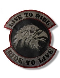 PARCHE DE ESPALDA PIEL LIVE TO RIDE EAGLE HEAD GRIS
