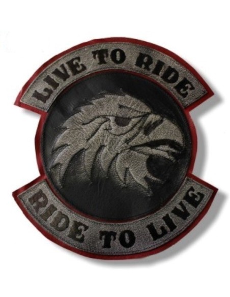 PARCHE DE ESPALDA PIEL LIVE TO RIDE EAGLE HEAD GRIS
