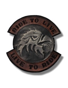 PARCHE DE ESPALDA PIEL LIVE TO RIDE EAGLE HEAD MARFIL