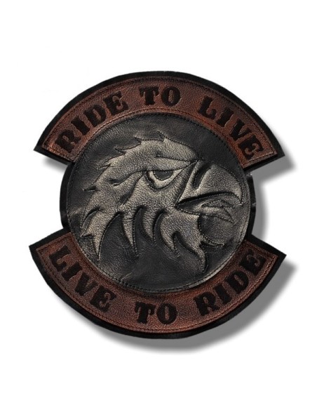 PARCHE DE ESPALDA PIEL LIVE TO RIDE EAGLE HEAD MARFIL