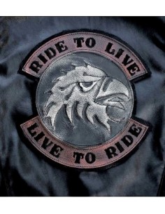 PARCHE DE ESPALDA PIEL LIVE TO RIDE CABEZA ÁGUILA MARFIL