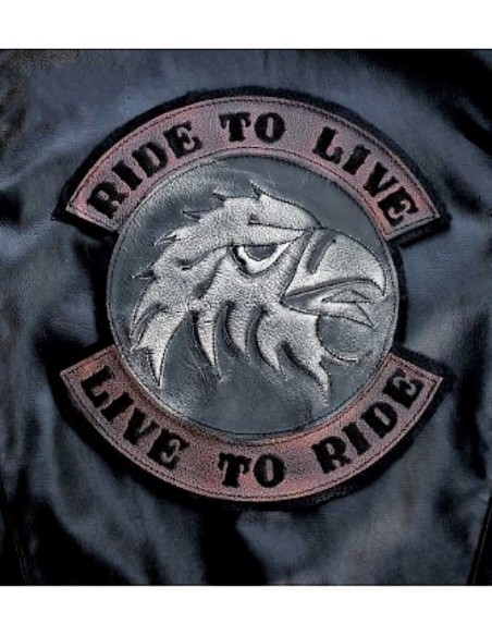 PARCHE DE ESPALDA PIEL LIVE TO RIDE CABEZA ÁGUILA MARFIL