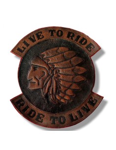 PARCHE DE ESPALDA PIEL LIVE TO RIDE JEFE INDIO