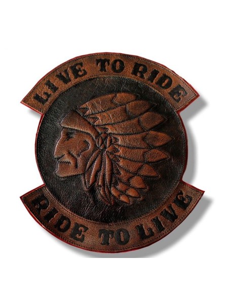 PARCHE DE ESPALDA PIEL LIVE TO RIDE JEFE INDIO