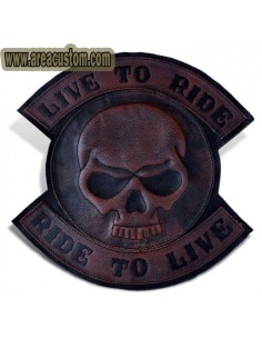 PARCHE DE ESPALDA PIEL LIVE TO RIDE SKULL