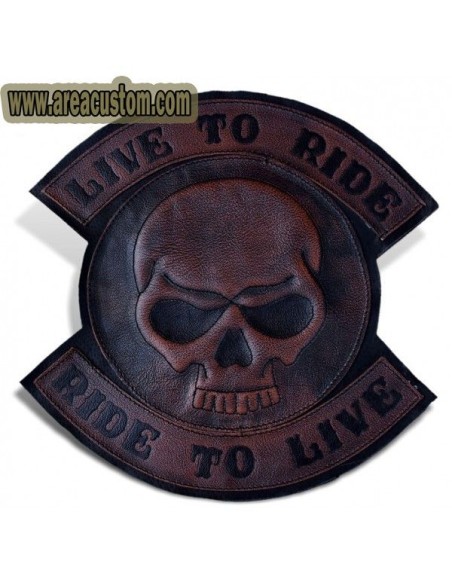 PARCHE DE ESPALDA PIEL LIVE TO RIDE SKULL