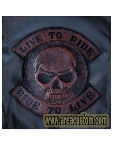 PARCHE DE ESPALDA PIEL LIVE TO RIDE SKULL PARCHE DE ESPALDA PIEL LIVE TO RIDE SKULL