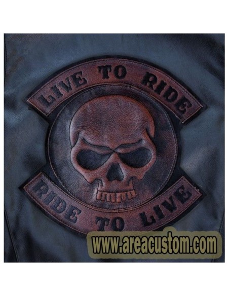 PARCHE DE ESPALDA PIEL LIVE TO RIDE SKULL