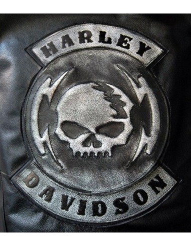 PARCHE DE ESPALDA PIEL HARLEY DAVIDSON SKULL 2 BLANCO PARCHE DE ESPALDA PIEL HARLEY DAVIDSON SKULL 2 BLANCO