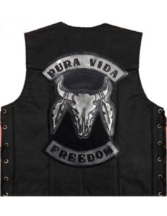 PARCHE DE ESPALDA PIEL PURA VIDA FREEDOM CRANEO TORO