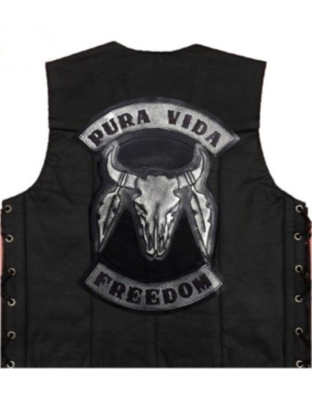 PARCHE DE ESPALDA PIEL PURA VIDA FREEDOM CRANEO TORO