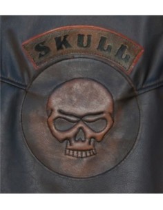 PARCHE DE ESPALDA PIEL SKULL COGÑAC