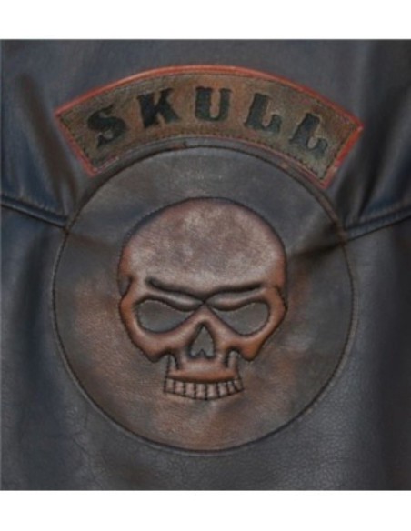 PARCHE DE ESPALDA PIEL SKULL COGÑAC