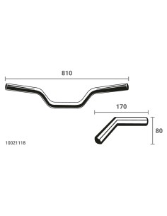 MANILLAR ROADSTER 25,4 MM. (1")  81 CM. para Diámetro 25,4mm