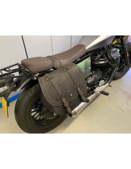 ALFORJA PIEL BANDO OLD RAT HCO AMORT GUZZI V9 BOBBER-V9 ROAMER