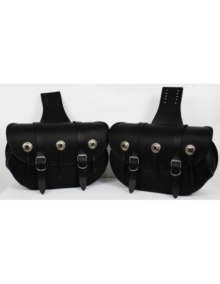 ALFORJAS PIEL KANSAS CON TRENZADOS UNIVERSAL