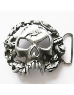 HEBILLA SKULL CON CADENA MOTO