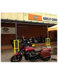 ALFORJAS RIGIDAS VENDETTA GRAN JEFE MARRÓN CUERO SOFTAIL FAT BOY H....