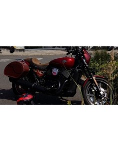 ALFORJAS RIGIDAS VENDETTA GRAN JEFE MARRÓN CUERO SOFTAIL FAT BOY H....