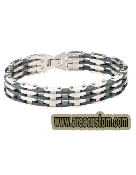 PULSERA ACERO QUIRURGICO Y CAUCHO