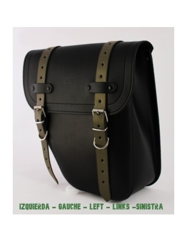 ALFORJA CENTURION NEGRA CORR. VERDES PARA INDIAN SCOUT BOBBER ALFORJA CENTURION NEGRA CORR. VERDES PARA INDIAN SCOUT BOBBER