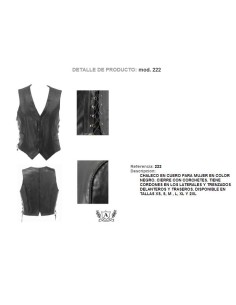 CHALECO PIEL CHICA TRENZADO CON CORDONES