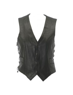 CHALECO PIEL CHICA TRENZADO CON CORDONES