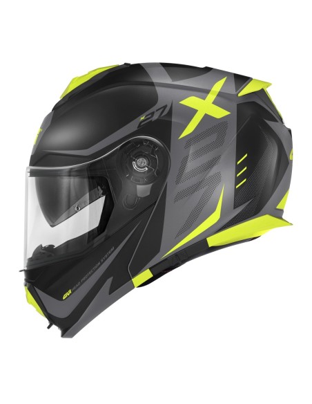 CASCO MODULAR X27 DIMENSIÓN NEGRO MT- TITANIO - AMARILLO