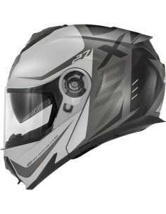 CASCO MODULAR X27 DIMENSIÓN NEGRO MT- TITANIO - PLATA