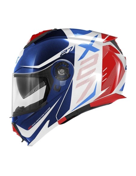 CASCO MODULAR X27 DIMENSIÓN BLANCO - AZUL - ROJO
