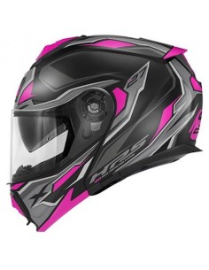 CASCO MODULAR X27 MUJER  SECTOR NEGRO MATE - TITANIO - FUCSIA