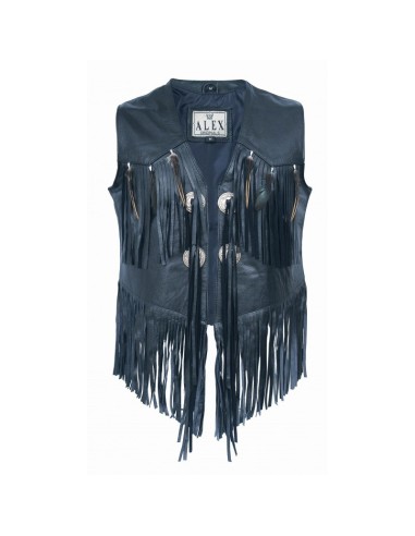 CHALECO PIEL CHICA CON FLECOS Y PLUMAS CHALECO PIEL CHICA CON FLECOS Y PLUMAS