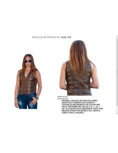 CHALECO PIEL MARRON CHICA WAXY