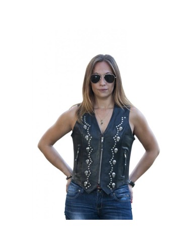 CHALECO PIEL SKULLS CHICA CHALECO PIEL SKULLS CHICA