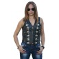 CHALECO PIEL CHICA CONCHOS CROMADOS CHALECO PIEL CHICA CONCHOS CROMADOS