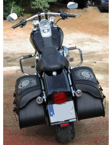 ALFORJAS SUPER STAR BÁSICA TRENZADA HCO AMORT PARA DYNA H.D