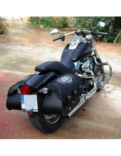 ALFORJAS SUPER STAR BÁSICA TRENZADA HCO AMORT PARA DYNA H.D