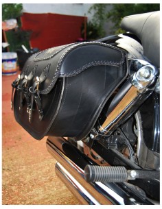 ALFORJAS SUPER STAR BÁSICA TRENZADA HCO AMORT PARA DYNA H.D