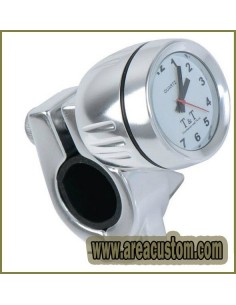 RELOJ CUARZO T&T BULLET CROMADO PARA MANILLAR
