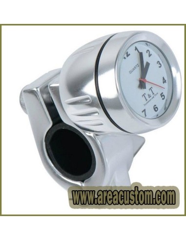 RELOJ CUARZO T&T BULLET CROMADO PARA MANILLAR