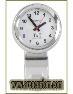 RELOJ CUARZO T&T BULLET CROMADO PARA MANILLAR